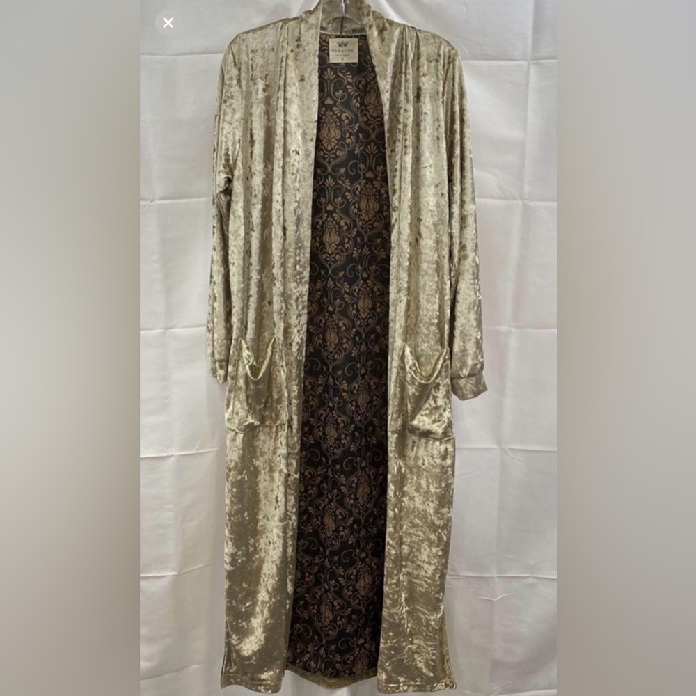 Vintage Y2K Champagne Velvet Burner Inspired Double Lined Duster
